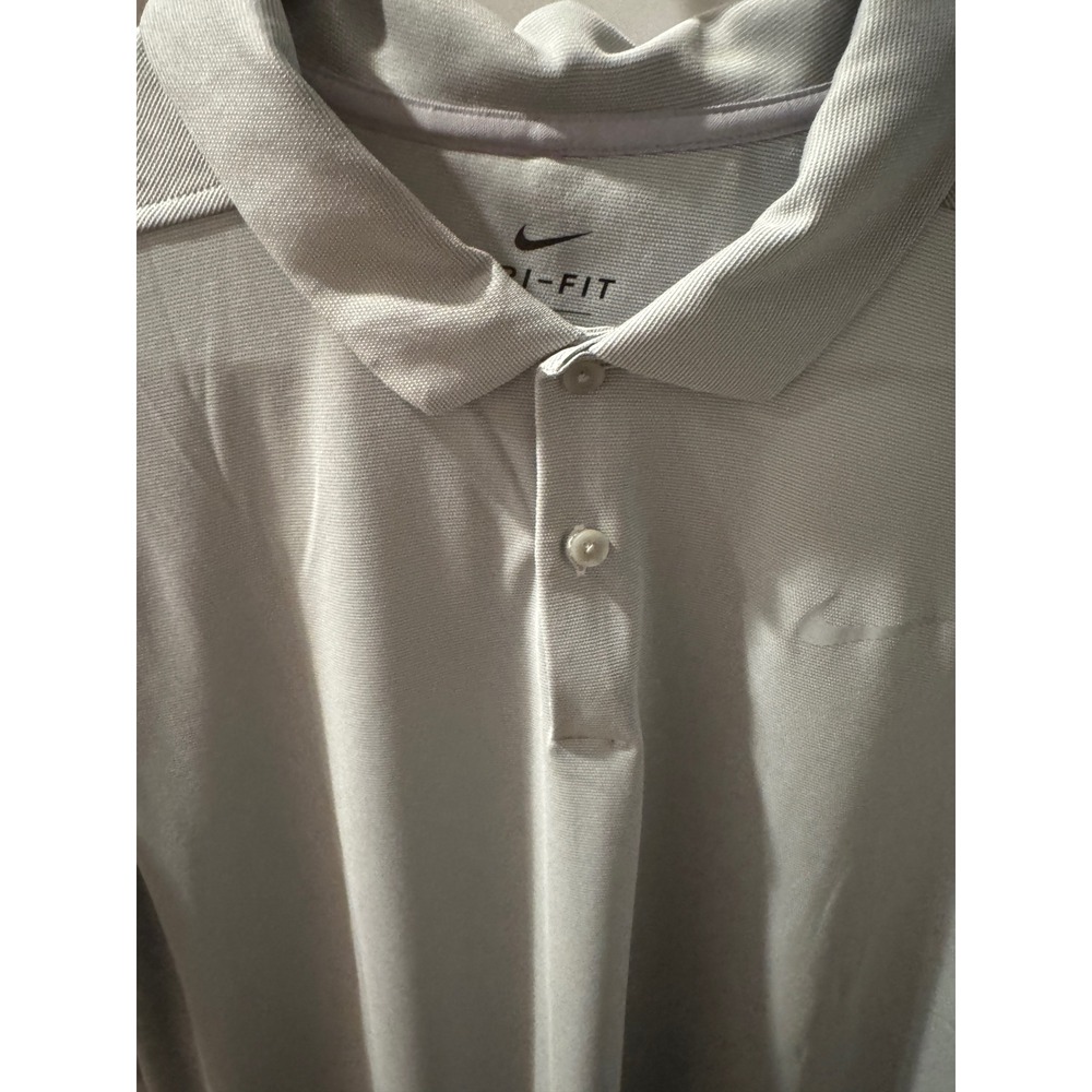 Nike Dri Fit Golf Polo Shirt Mens Size XL Light Gray Short Sleeve Athletic